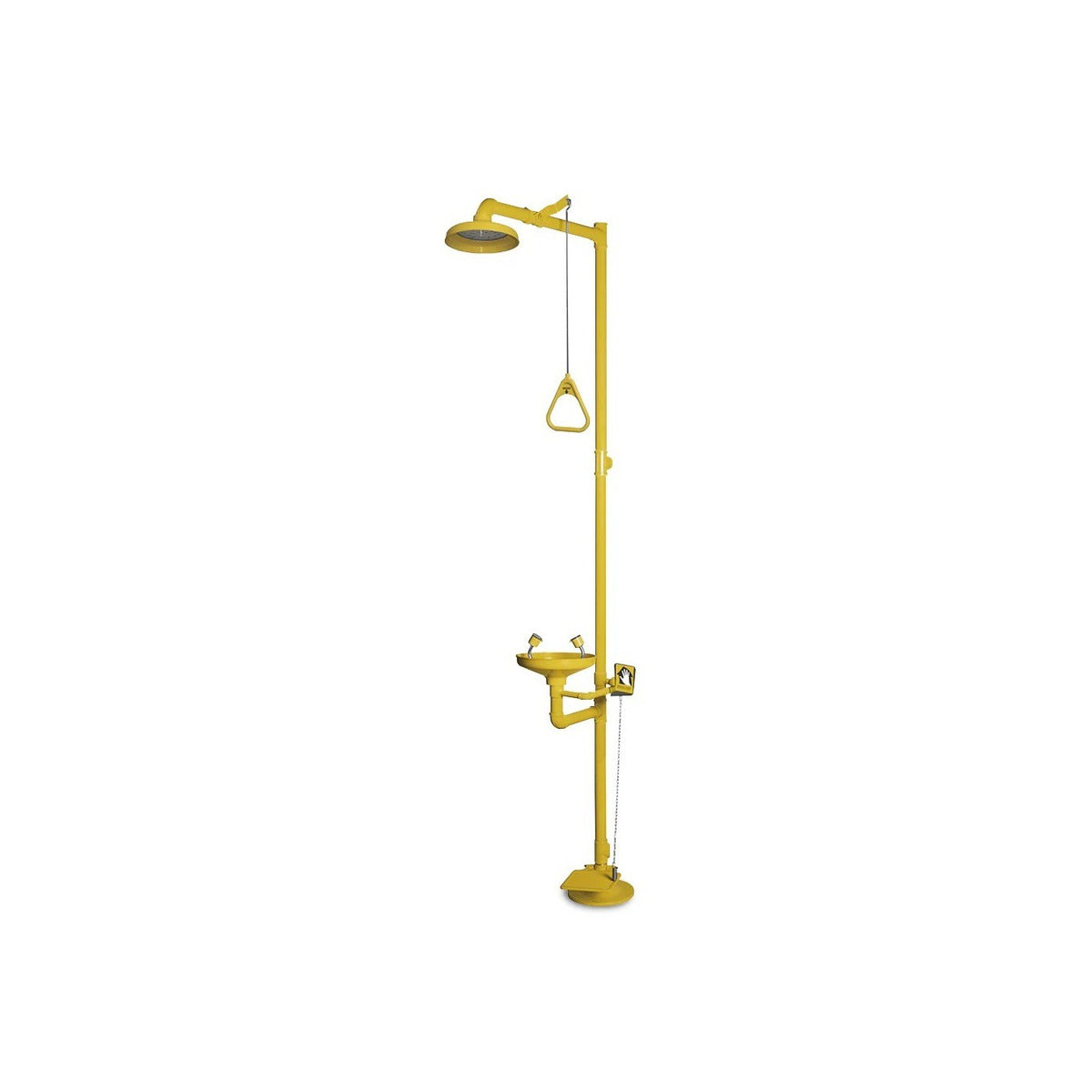 Emergency shower and eyewash station for chemical safety